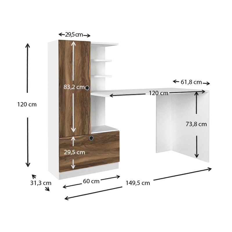 Γραφείο Art Maison Απόνησος - White Walnut (149,5x60x120εκ.) Γραφείο Art Maison Απόνησος - White Walnut (149,5x60x120εκ.)