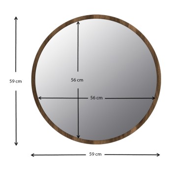Καθρέπτης τοίχου Art Maison Ελούντα - Walnut (59x2x59εκ.)