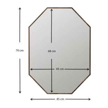 Καθρέπτης τοίχου Art Maison Σύμη - Walnut (45x2x70εκ.)