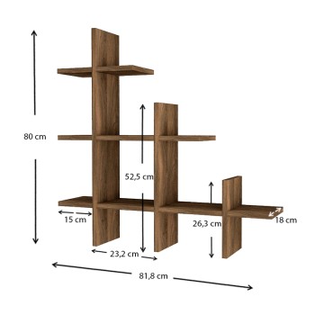 Ραφιέρα τοίχου Art Maison Ξιφιός - Walnut (81,8x18x80εκ.)