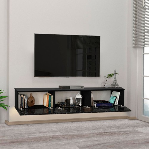 Έπιπλο τηλεόρασης Art Maison Πάτμος - Black (180x29,5x29,5εκ.)