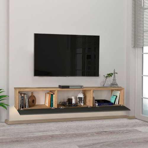 Έπιπλο τηλεόρασης Art Maison Πάτμος - Charcoal (180x29,5x29,5εκ.)