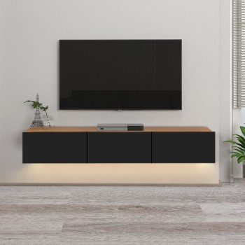 ΕΠΙΠΛΟ ΤΗΛΕΟΡΑΣΗΣ ΕΠΙΤΟΙΧΙΟ ART MAISON MSIDA -  WALNUT BLACK (180x29,5x29,5εκ.)