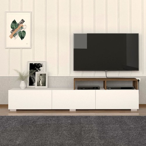 Έπιπλο τηλεόρασης Art Maison Δερακωτός - White (210x30x49,8εκ.)