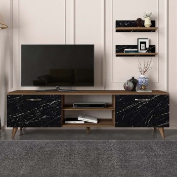 Έπιπλο τηλεόρασης Art Maison ΔΡΑΚΟΝΕΡΑ - Walnut Marble (180x40x50εκ.)