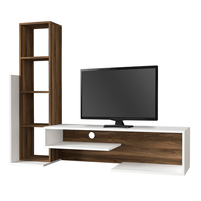 Σύνθεση τηλεόρασης Art Maison Διαφάνιο - White Walnut (153,6x39x131εκ.)