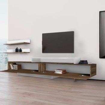 Έπιπλο τηλεόρασης Art Maison Πλατουράδα - Walnut White (180x31,3x41,7εκ.)
