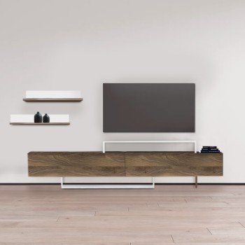 Έπιπλο τηλεόρασης Art Maison Πλατουράδα - Walnut White (180x31,3x41,7εκ.)