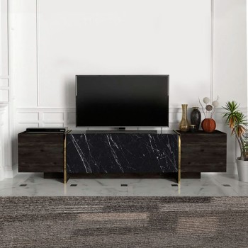 Έπιπλο τηλεόρασης Art Maison ΠΡΩΤΗ - Black Marble (180x32,3x45εκ.)