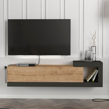 Έπιπλο τηλεόρασης επιτοίχιο Art Maison ΣΑΡΙΑ -  Oak (150x29,6x38,6εκ.)