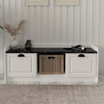 Παπουτσοθήκη Art Maison ΛΙΝΔΟΣ - Black Marble (120x40x45εκ.)