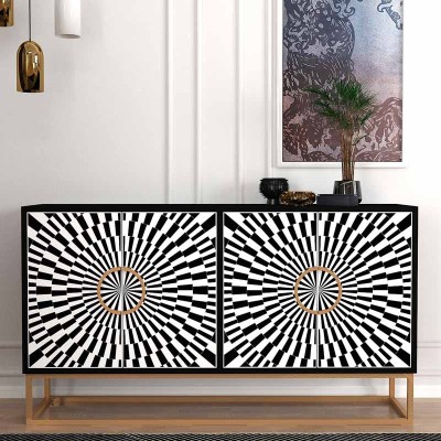 Μπουφές Art Maison Βέλβινα - Black White (150x35x83,6εκ.)