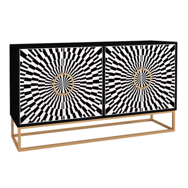 Μπουφές Art Maison Βέλβινα - Black White (150x35x83,6εκ.)