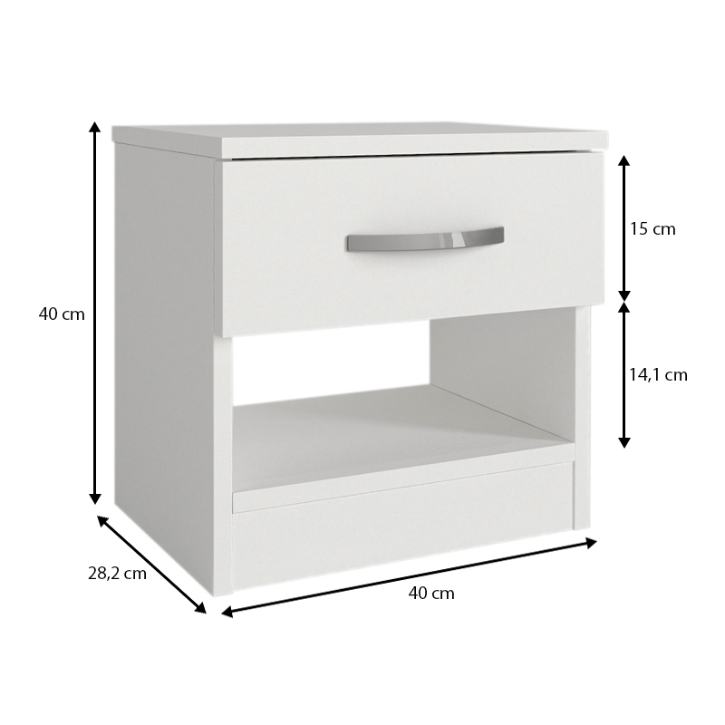 Κομοδίνο Art Maison Έυβοια - White (40x28,2x40εκ.)