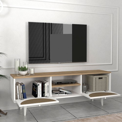 Έπιπλο τηλεόρασης Art Maison Ιόνιο - White Natural (150x35x52,8εκ.)