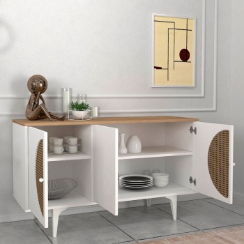 Μπουφές Art Maison Πόρος - White Natural (130x45x75εκ)