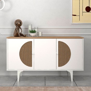 Μπουφές Art Maison Πόρος - White Natural (130x45x75εκ)