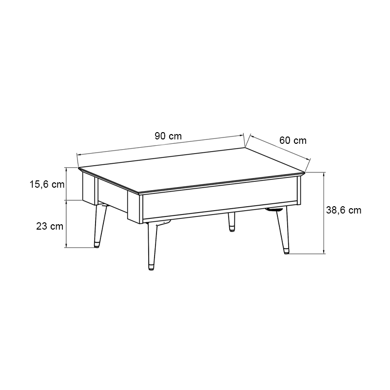 Τραπεζάκι σαλονιού Art Maison Μαντώ - Black Natural (90x60x38,6εκ.)