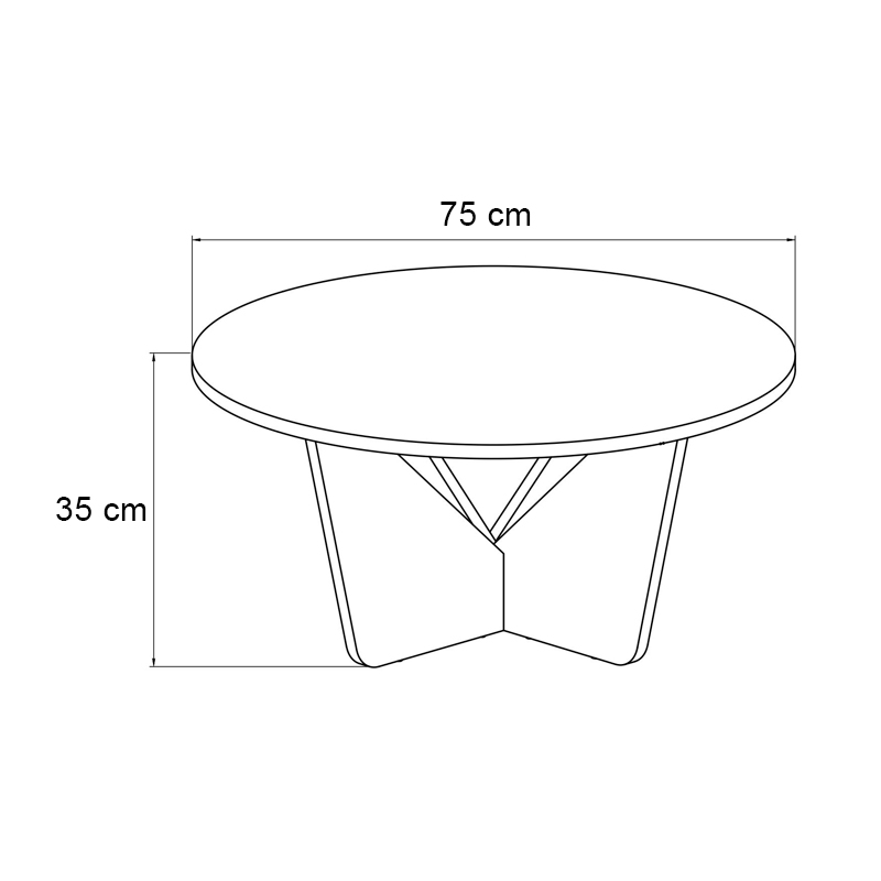 Τραπεζάκι σαλονιού Art Maison Λάρος - Black (Φ75x35εκ.)