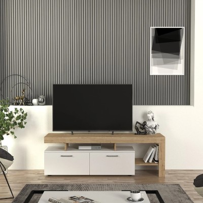 Έπιπλο τηλεόρασης Art Maison Dubli - White - Sapphire oak (160x40x53εκ.)
