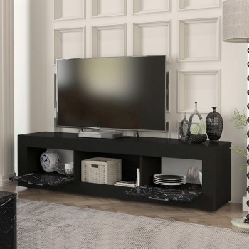 Έπιπλο τηλεόρασης Art Maison Αμοργός - Black Marble (180x40x47εκ.)