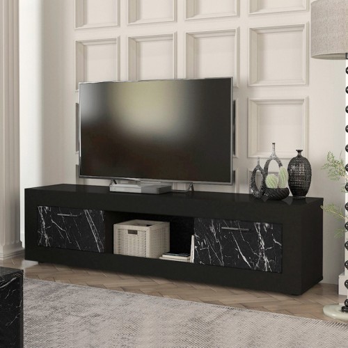 Έπιπλο τηλεόρασης Art Maison Αμοργός - Black Marble (180x40x47εκ.)