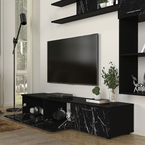 Σύνθεση τηλεόρασης Art Maison Αμοργός - Black Marble (180x40x33εκ.)