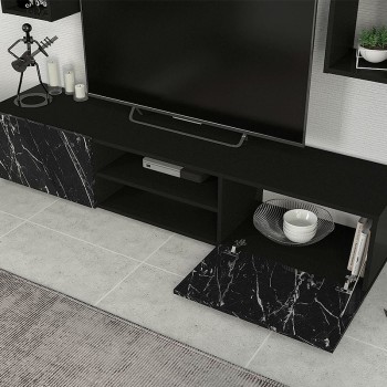 Σύνθεση τηλεόρασης Art Maison Αμοργός - Black Marble (180x38x35,7εκ)