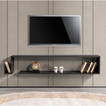ΕΠΙΠΛΟ ΤΗΛΕΟΡΑΣΗΣ ΕΠΙΤΟΙΧΙΟ ART MAISON SLIEMA - BLACK (168,6x25x31,8εκ.)