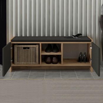 ΠΑΠΟΥΤΣΟΘΗΚΗ ART MAISON ZABBAR - NATURAL CARCOAL (110x33,2x43εκ.)
