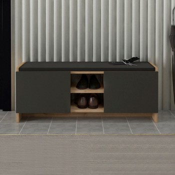 ΠΑΠΟΥΤΣΟΘΗΚΗ ART MAISON ZABBAR - NATURAL CARCOAL (110x33,2x43εκ.)