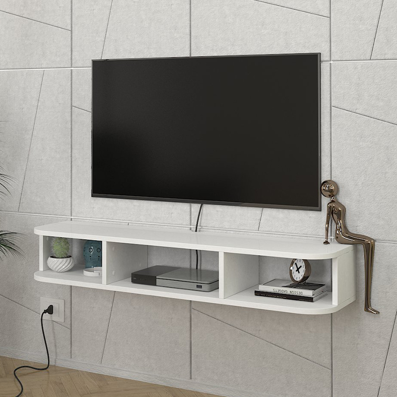 Έπιπλο τηλεόρασης επιτοίχιο Art Maison Axew με LED χρώμα λευκό 120x29,6x19,2εκ.