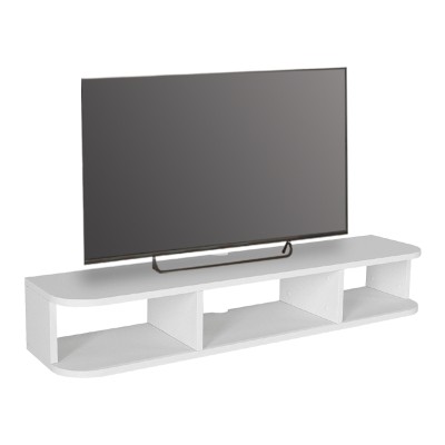 Έπιπλο τηλεόρασης επιτοίχιο Art Maison Axew με LED χρώμα λευκό 120x29,6x19,2εκ.