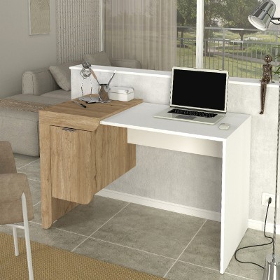 Γραφείο εργασίας Art Maison Michio χρώμα sepet oak - λευκό 120x60x73,2εκ.