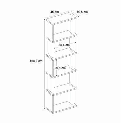 Βιβλιοθήκη Art Maison Morgrem χρώμα μαύρο 45x19,6x158,8εκ. Βιβλιοθήκη Art Maison Morgrem χρώμα μαύρο 45x19,6x158,8εκ.