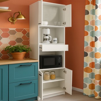 Ντουλάπι κουζίνας - μπάνιου Art Maison Phanpy χρώμα λευκό 60x42x180εκ.