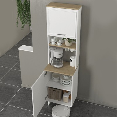 Έπιπλο κουζίνας Art Maison Salandit χρώμα λευκό - rota oak 53,4x39,6x196,1εκ.