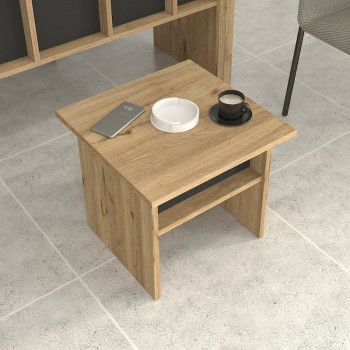 Τραπεζάκι σαλονιού - γραφείου Art Maison Lairon χρώμα sepet oak - ανθρακί 45x45x40εκ.