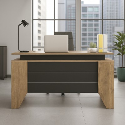 Γραφείο εργασίας Art Maison Landorus χρώμα sepet oak - ανθρακί 140x60x76,9εκ. Γραφείο εργασίας Art Maison Landorus χρώμα sepet oak - ανθρακί 140x60x76,9εκ.