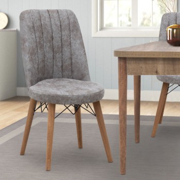 Καρέκλα τραπεζαρίας Art Maison ΜΗΛΟΣ - Gray Walnut (46x44x91εκ.)