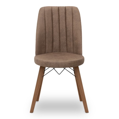 Καρέκλα τραπεζαρίας Art Maison Πλατειά - Brown Wallnut (46x44x91εκ.)