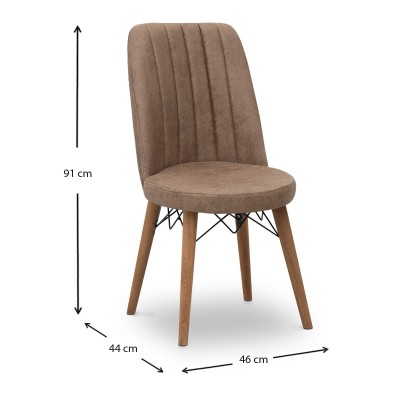 Καρέκλα τραπεζαρίας Art Maison Πλατειά - Brown Wallnut (46x44x91εκ.) Καρέκλα τραπεζαρίας Art Maison Πλατειά - Brown Wallnut (46x44x91εκ.)