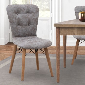 Καρέκλα τραπεζαρίας Art Maison Σίφνος - Walnut Gray (47x44x88εκ.)