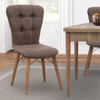 Καρέκλα τραπεζαρίας Art Maison Σίφνος - Brown Walnut (47x44x88εκ.)