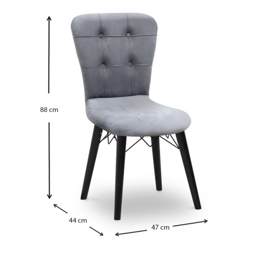 Καρέκλα τραπεζαρίας Art Maison Σίφνος - Grey Black (47x44x88εκ)