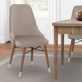Καρέκλα τραπεζαρίας Art Maison Καραθώνα - Beige Wallnut (53x48x95εκ.)