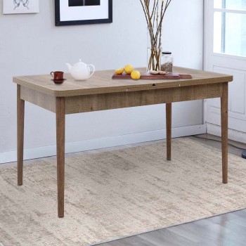 Τραπέζι επεκτεινόμενο Art Maison Μολάδι - Light Walnut (130/168x80x77εκ.)