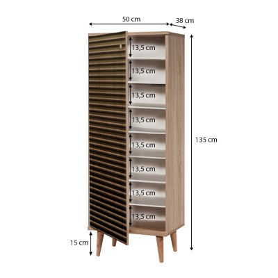 Παπουτσοθήκη Art Maison Παραπόλα - Dark Sonoma (50x38x135εκ.)