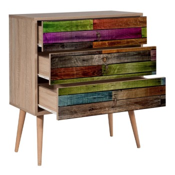 Συρταριέρα Art Maison Παραπόλα - Sonoma Multicolor (80x40x90εκ)