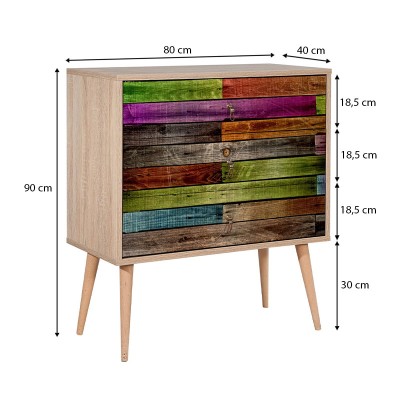 Συρταριέρα Art Maison Παραπόλα - Sonoma Multicolor (80x40x90εκ) Συρταριέρα Art Maison Παραπόλα - Sonoma Multicolor (80x40x90εκ)